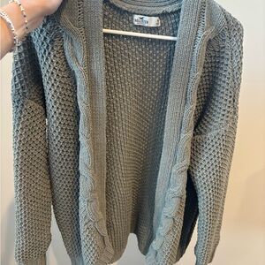 Hollister Women's Textured Knit Cardigan in Gray